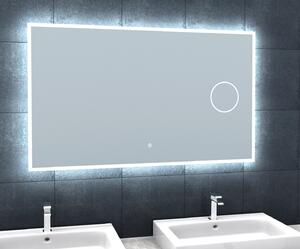Zrcadlo s LED osvětlením, kosmetickým zrcátkem 5 x zoom, 1100x650x30 mm, nastavitelná teplota barvy světla