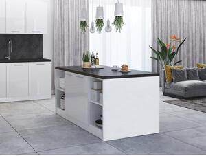 Kuchyňský ostrůvek Emilia 164x90 cm (bílá vysoký lesk)