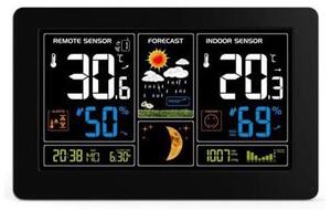 Solight TE81 - Meteostanice s LCD displejem USB nabíjení černá