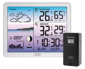 JVD Stříbrná barevná rádiem řízená meteorologická stanice JVD RB3566.2 meteo