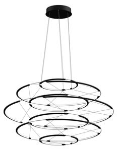 Nemo Drop 7, černé závěsné svítidlo, 60W LED 2700K stmívatelné, průměr 90cm