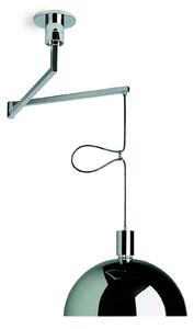 Nemo AM4Z, závěsné svítidlo s pochromovaným stínidlem a nastavitelným ramenem, 1x250W E27, prům. 45cm