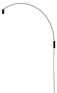 Nemo Fox, černá designová nástěnná lampa, 15W LED 2700K stmívatelná, výška 100cm