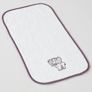 Dětský ručník Veba LOTA bílá s výšivkou Slůně tmavě fialová lemovka Velikost: 30x50 cm