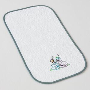 Dětský ručník Veba LOTA bílá s výšivkou Šnečci šedozelená lemovka Velikost: 30x50 cm