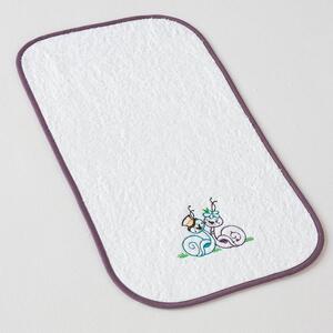 Dětský ručník Veba LOTA bílá s výšivkou Šnečci tmavě fialová lemovka Velikost: 30x50 cm