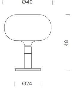 Nemo AM1N, chromová stolní lampa se stmívačem, 1x150W E27, výška 48cm