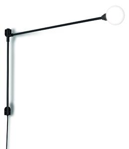 Nemo Mini Potence Pivotance, černá designová nástěnná lampa s vypínačem, 4W G9, délka 100cm