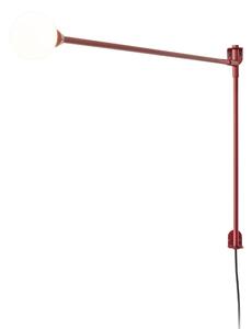 Nemo Mini Potence Pivotance, červená designová nástěnná lampa s vypínačem, 4W G9, délka 100cm