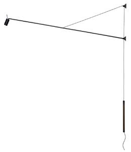 Nemo Swan, černá nástěnná lampa se stmívačem, 15W LED 2700K, délka 184cm