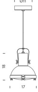 Nemo Projecteur 165 pendant, industriální závěsné svítidlo, 1x23W E27, moka, prům 17cm