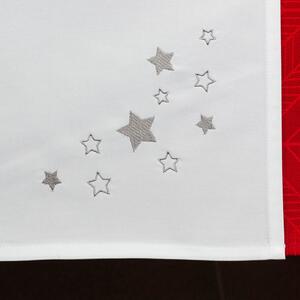 Ubrus Veba ATHOS bavlněný satén bílá s výšivkou Hvězdičky Velikost: 40x180 cm