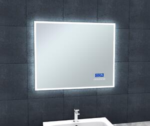 Zrcadlo s LED osvětlením 80x65 cm, bluetooth, hodinami, kalendářem, teplotou vzduchu a nastavitelnou teplotou světla