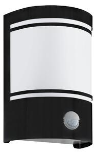 Eglo 99566 CERNO - Nástěnné venkovní svítidlo v černé barvě s čidlem 1 x E27, IP44 (Venkovní světlo na zeď s krytím proti vlhkosti IP44 a pohybovým senzorem)