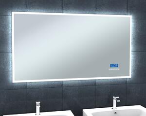 Zrcadlo s LED osvětlením 120x65 cm, bluetooth, hodinami, kalendářem, teplotou vzduchu a nastavitelnou teplotou světla