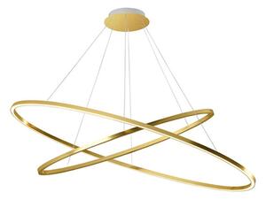 Nemo Ellisse Pendant Double, zlaté oválné závěsné svítidlo, 85W LED 2700K, 135x70cm