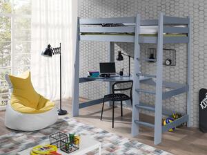 Meblobed Vyvýšená postel Miloš- masiv - komplet Velikost spací plochy: 180x80, Barva dílů: přírodní, Barva konstrukce: přírodní