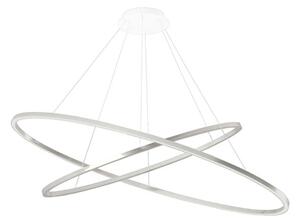 Nemo Ellisse Pendant Double, oválné závěsné svítidlo z leštěného hliníku, 85W LED 3000K, 135x70cm
