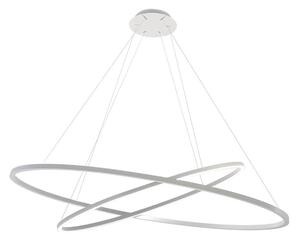 Nemo Ellisse Pendant Double, bílé oválné závěsné svítidlo, 85W LED 3000K, 135x70cm