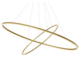 Nemo Ellisse Pendant Double Mega, zlaté oválné závěsné svítidlo, 85W LED 2700K, 186x95cm