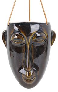 PRESENT TIME Sada 3 ks Hnědý závěsný květináč Mask Long 12,5 × 17,3 × 22,3 cm, 66 cm