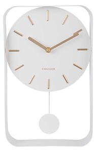 KARLSSON Nástěnné hodiny Pendulum Charm bílé 32,5 × 20 × 5 cm