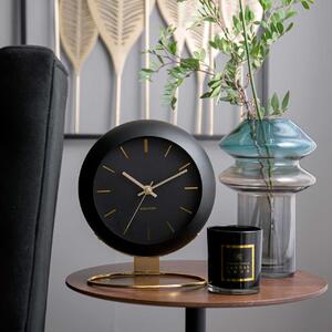 KARLSSON Stolní hodiny Globe černé 21× 24,5 × 14 cm