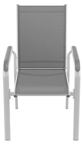 Florabest Stohovatelná hliníková židle ALU, stříbrná/šedá (100320350)