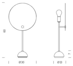Nemo Kuta table, černá nebo bílá stolní lampa, 1x100W E27, výška 60cm
