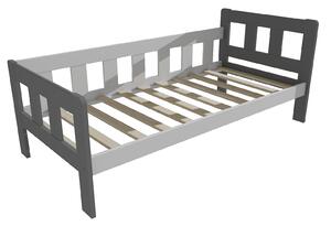 Vomaks Dětská postel se zábranou VMK010EB KIDS Rozměr: 90 x 160 cm, Barva: barva šedá + bílá