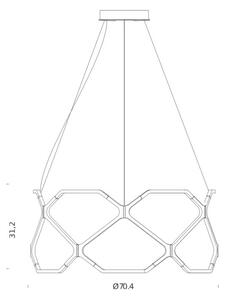 Nemo Titia minor, černé závěsné svítidlo, 65W LED 2700K stmívatelné, průměr 70cm, výška 31cm