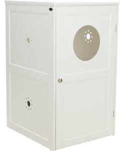 XL domek na kočičí toaletu, 2 poličky, MDF, 53 x 90 x 58 cm, bílá
