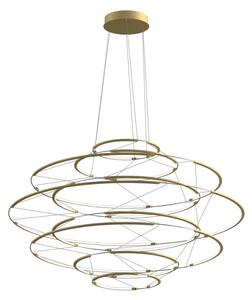 Nemo Drop 9, zlaté závěsné svítidlo, 90W LED 2700K stmívatelné, průměr 110cm