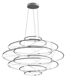 Nemo Drop 9, stříbrné závěsné svítidlo, 90W LED 2700K stmívatelné, průměr 110cm