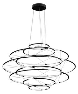 Nemo Drop 9, černé závěsné svítidlo, 90W LED 2700K stmívatelné, průměr 110cm