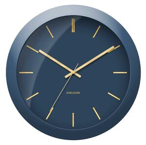 KARLSSON Nástěnné hodiny Globe modré 40× 12 cm