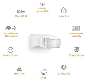 STEINEL 600310 - Venkovní infračervený senzor IS-1 bílý IP54