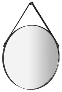 Sapho ORBITER zrcadlo kulaté s koženým páskem ø 70cm, černá mat, ORT070