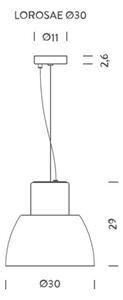 Nemo Lorosae, žluté závěsné svítidlo se stínidlem ze skla, 1x60W E27, prům. 30cm