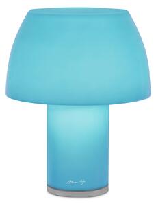 Nemo Lorosae, modrá stolní lampička se stínidlem ze skla, USB-C, 3W LED 2700, výška 25cm, IP55