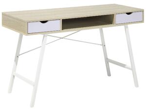 Pracovní stůl CLARITA 120 cm 48 cm se zásuvkami Světle hnědá