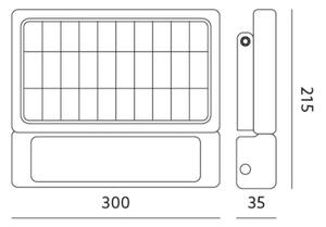 LED Solární reflektor se senzorem LED/10W/3,7V 4000K IP65 7200 mAh