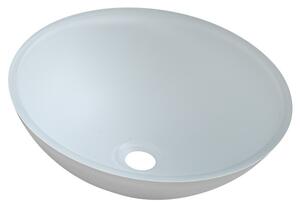 Sapho, TELICA skleněné gravírované umyvadlo, průměr 42 cm, bílá, TY181W