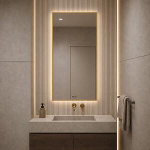 Baltica Design Aluma zrcadlo 60x80 cm obdélníkový s osvětlením zlatá 5904107934273