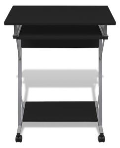 Kompaktní PC stůl s vysouvací deskou na klávesnici černý