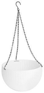 Kvetináč Strend Pro Modern, visiaci, biely, 26x16cm, reťaz