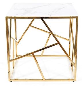 Konferenční stolek MACADA B II zlatý kov/ bílý mramor