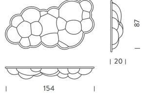 Nemo Nuvola H20, stropní/nástěnné svítidlo, 66W LED 2700K, 154x87x20cm