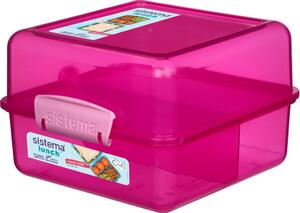 Sistema Dělený svačinový box Lunch Cube s 2 oddíly 1,4 l, růžová