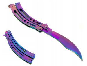 Pronett XJ3764 Nůž Motýlek RAINBOW